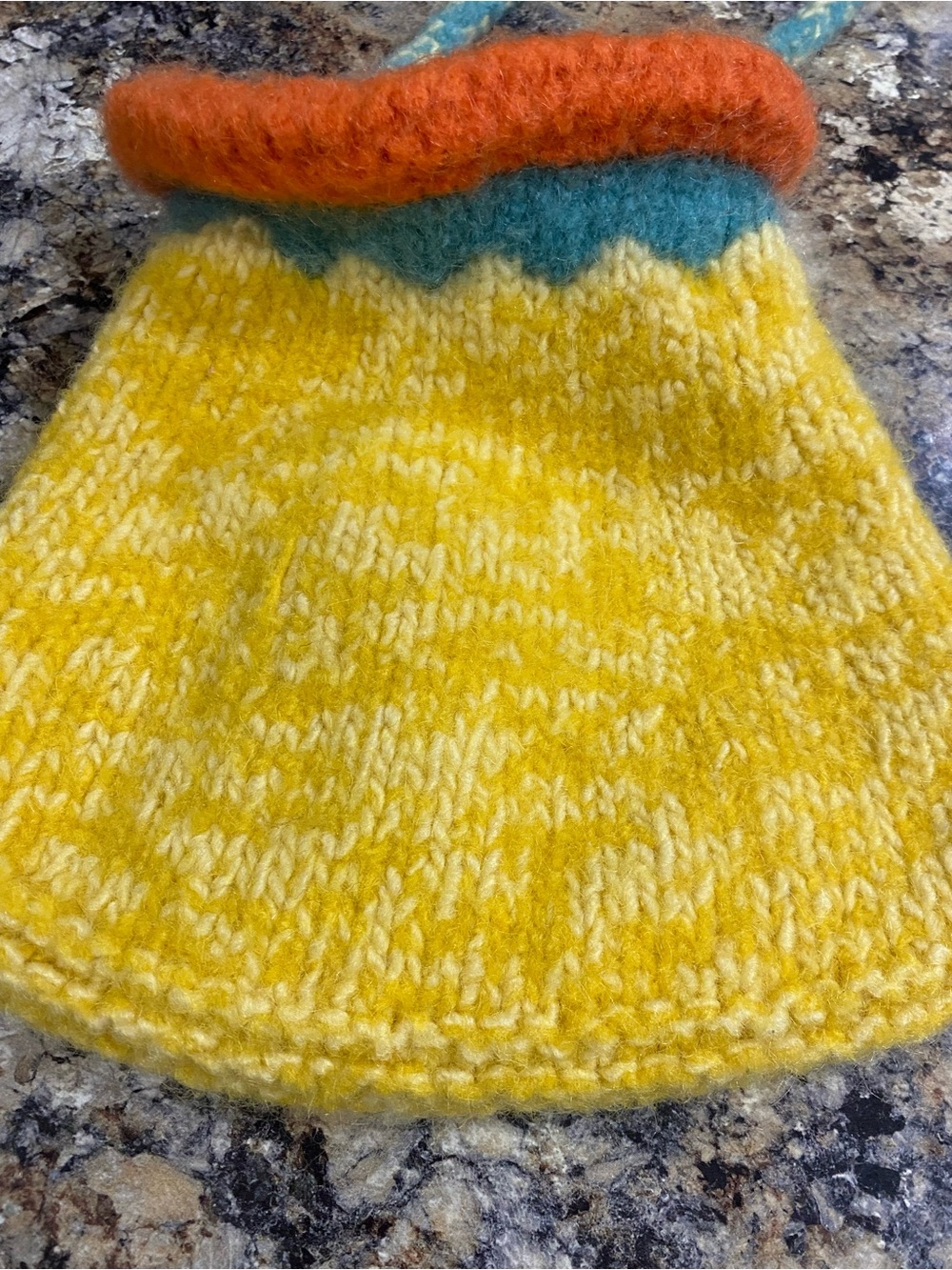 Handmade Crochet Granny Shoulder Bag Yellow Blue Orange Boho Cottagecore - Picture 2 of 6